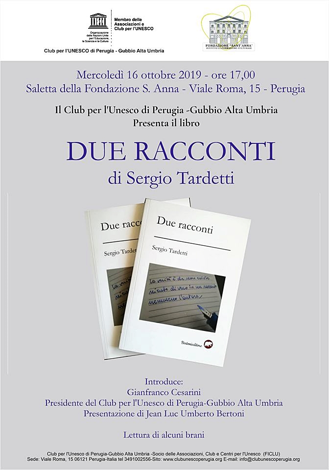 Manifesto presentazione Due Racconti - 16 ottobre 2019