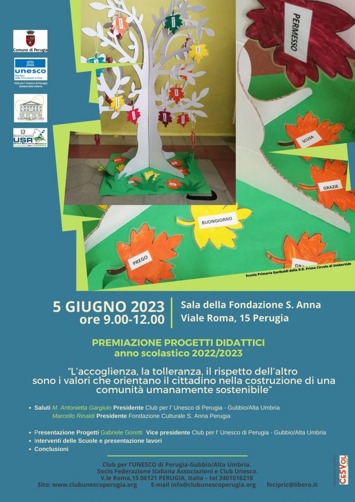 Premiazione Progetto-Concorso per le Scuole Umbre anno scol. 2022/2023